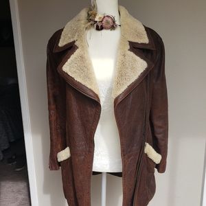Leather and Sherling Coat